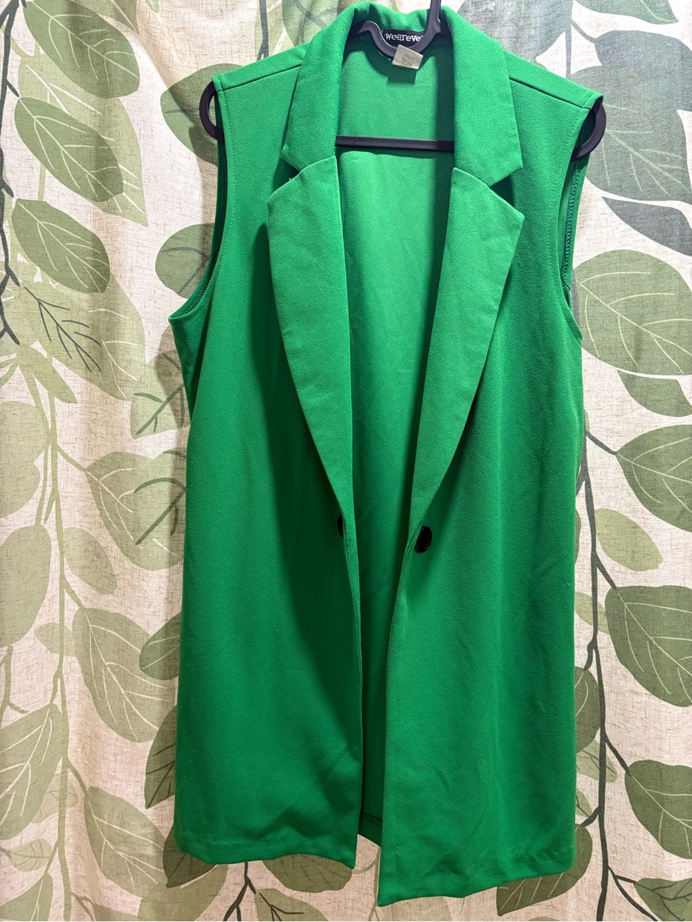 Wearever Structured Sleeveless Blazer Vest in Emerald Green